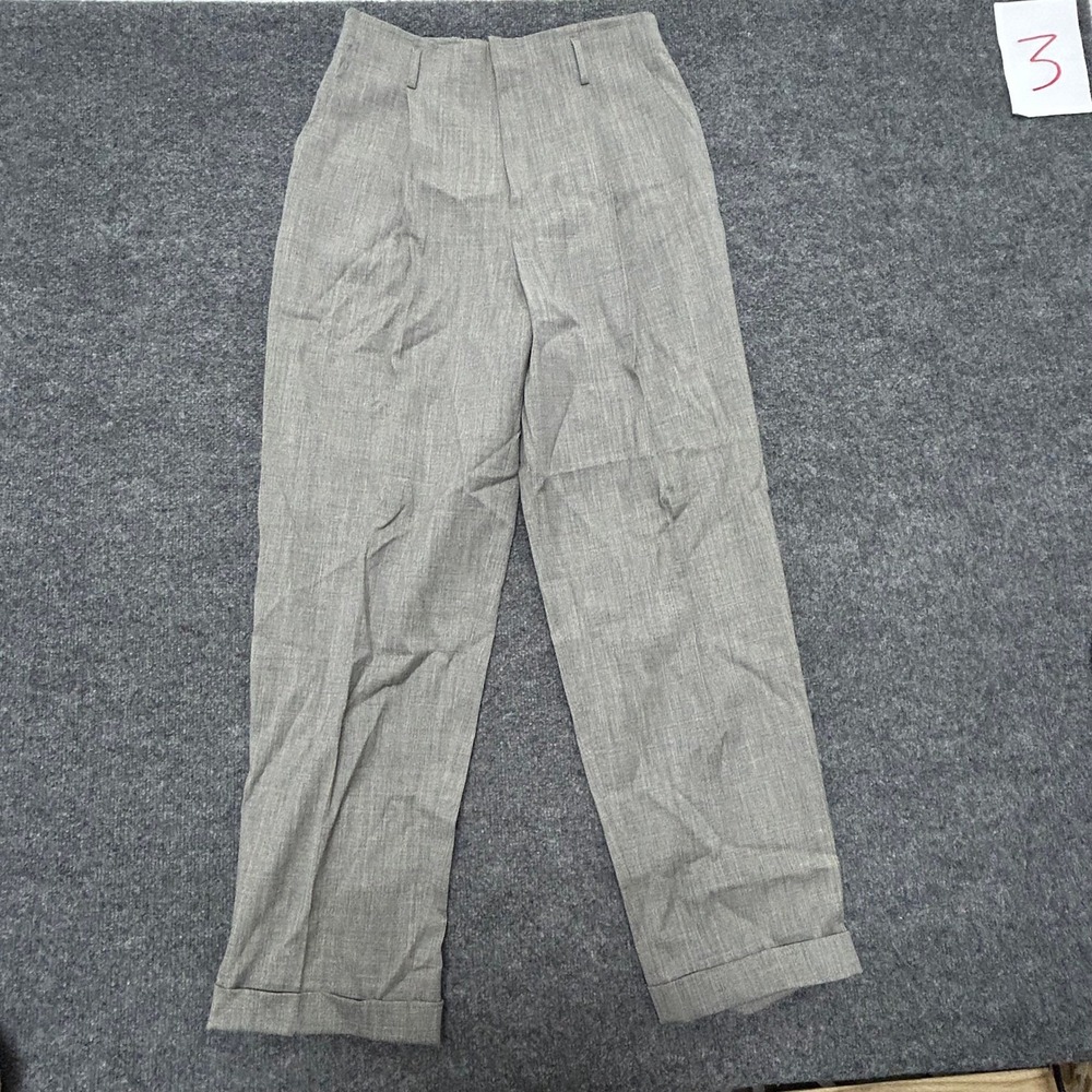 Polo Ralph Lauren Trousers Womens Size 12 Grey Wool Blend Pleated USA Made